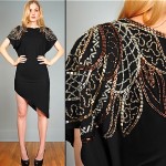 vintage 1980s beaded asymmetric dress