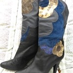 vintage 1980s patchwork boots