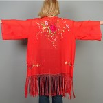 vintage fringed silk kimono jacket 2
