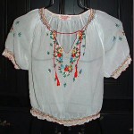 vintage hungarian hand embroidered peasant blouse