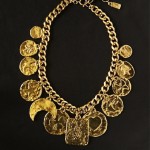 vintage ysl coin medallion necklace