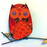 signed c. jere enamel owl