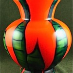 vintage 1930s czech art glass vase