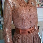 vintage 1950s bow lace cocktail dress
