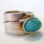 vintage 1960s david andersen silver turquoise ring