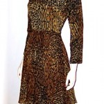 vintage 1960s oscar de la renta leopard print silk dress
