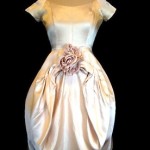 vintage 1960s sculptural silk party dress
