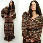 vintage 1970s paisley gypsy maxi dress