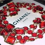 vintage 1980s chanel red crystal necklace