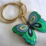 vintage eisenberg enamel butterfly necklace