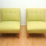 vintage mid-century lounge chairs pair