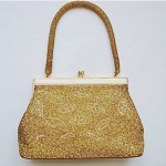 vintage stephen chu gold beaded bag