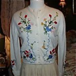 vintage 1950s helen bond carruthers embroidered appliqued sweater