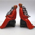vintage 1950s italian pottery bookends