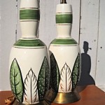 vintage 1950s pair lamps