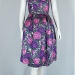 vintage 1960s floral satin dress