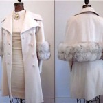 vintage 1960s lilli ann knit coat with fur trim