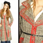vintage 1970s embroidered ethnic wool coat