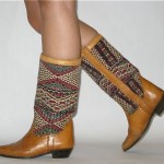 vintage 1970s southwestern woven leather cowboy boots