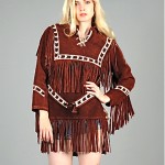 vintage 1970s suede fringe tunic