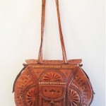 vintage 1970s tooled handbag