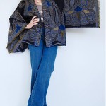 vintage 1970s wool fringed kimono jacket
