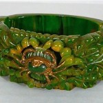 vintage carved bakelite crab bracelet