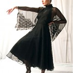 vintage jean varon chiffon and lace evening dress