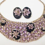 vintage juliana rhinestone bib mecklace and earrings