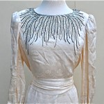 vintage oscar de la renta sequin silk party dress