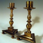 antique 1950s brass candlesticks