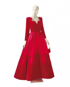 vintage 1990s valentino satin and velvet couture gown