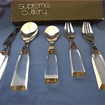 vinatge lucite and stainless cutlery set