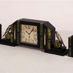 vintage 1920s marble and bronze mantel clock