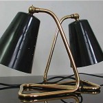 vintage 1950s brass and metal lamps
