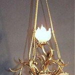 vintage art nouveau french flower basket chandelier