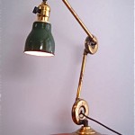 vintage brass articulating industrial lamp