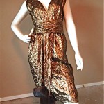 vintage christian dior gold mink dress