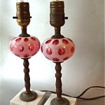 vintage coin dot glass and marble lamps