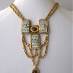 vintage hobe egyptian revival festoon necklace