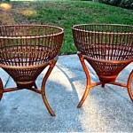 vintage mid-century thai fishing basket table bases
