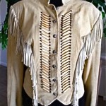 vintage suede boned beaded jacket