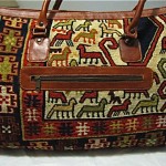 vintage turkish kilim and leather carpet bag