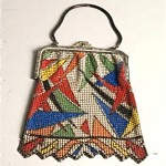 vintage whiting and davis enamel mesh purse