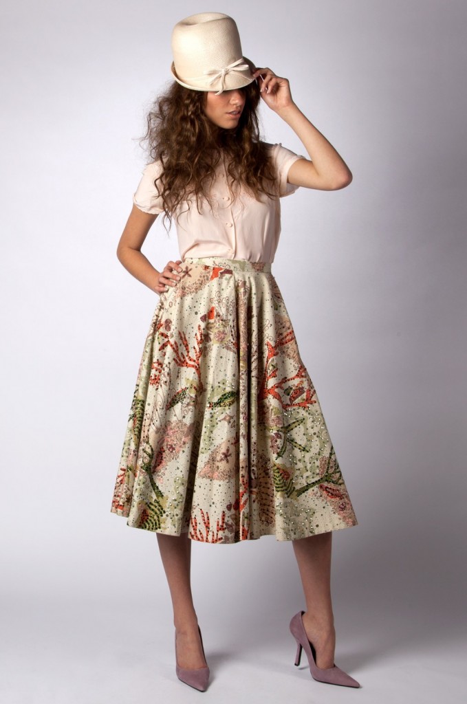 vintage 1950s beaded circle skirt