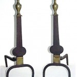 18th century brass and wrought iron andirons