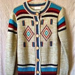 vintage 1970s southwestern cardigan sweater