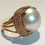 vintage 14k gold and mabe pearl ring