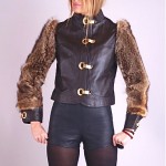vintage 1960s leather and coyote jacket