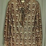 vintage 1970s christian dior feather print blouse